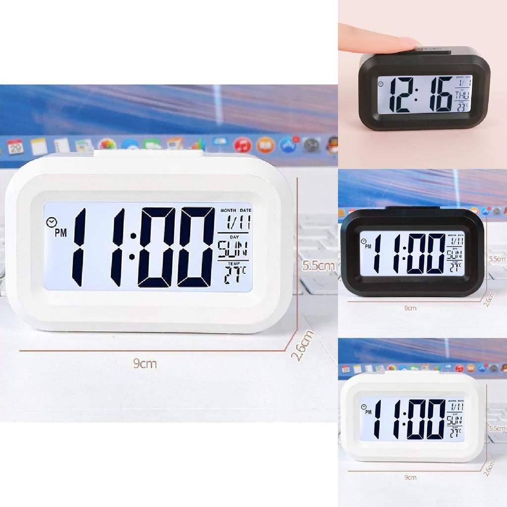 Cartoon Kids Mini Electronic Alarm Clock With Temperature Display Night Light For Childrens Room Decor