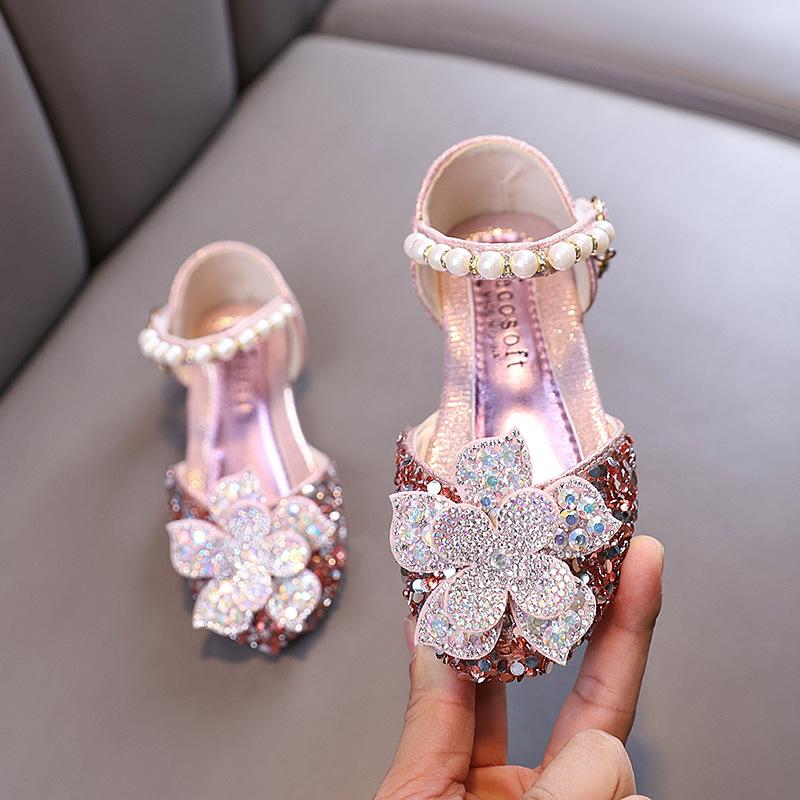 Frühlings-Lederschuhe Neue Mode Exquisite Prinzessin Schuh Strass Performance Mädchenschuh Rutschfest Komfort Wunderschöne Kinderschuhe