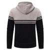 Men's Color Block Striped Hooded Cardigan Sweater - Plus Size Knitwear for Autumn & Winter