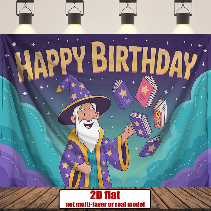Birthday Party Backdrop Polyester Banner Photo Booth Decoration 93
