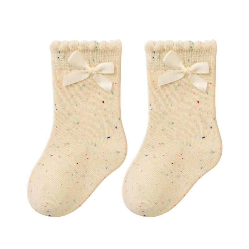 Baby Girls Princess Knitted Bowknot Socks Soft Toddler Girls Knee High Socks Cotton Infant Newborn Girls Long Tube Stockings
