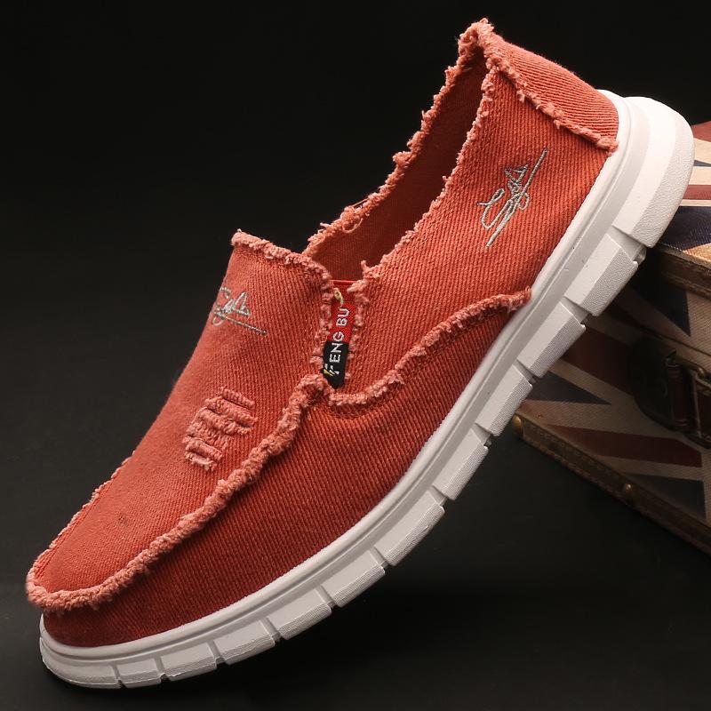 Chaussures pour hommes Chaussures décontractées en toile pour hommes Polyvalentes automne respirantes semelles souples Chaussures tendance printemps Chaussures plates Ouvert