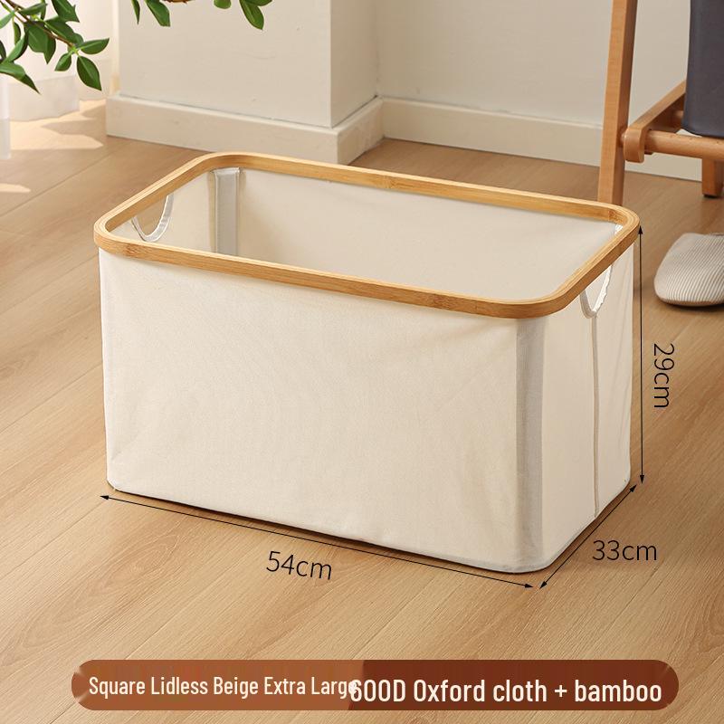 Foldable Large Desktop Storage Basket with Lid for Bedroom - Laundry, Toys, and Clothes Organizer