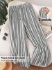 2026 Spring/Summer Plus Size Striped Beach Pants for Women - European & American Style