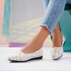 Eleganti Scarpe da Donna Bianche Mary Jane - Slip-On a Punta Tonda Piatte con Cinturino Decorato a Frange tipo Pizzo, Soletta Interna Ammortizzata in PU e Suola in TPU