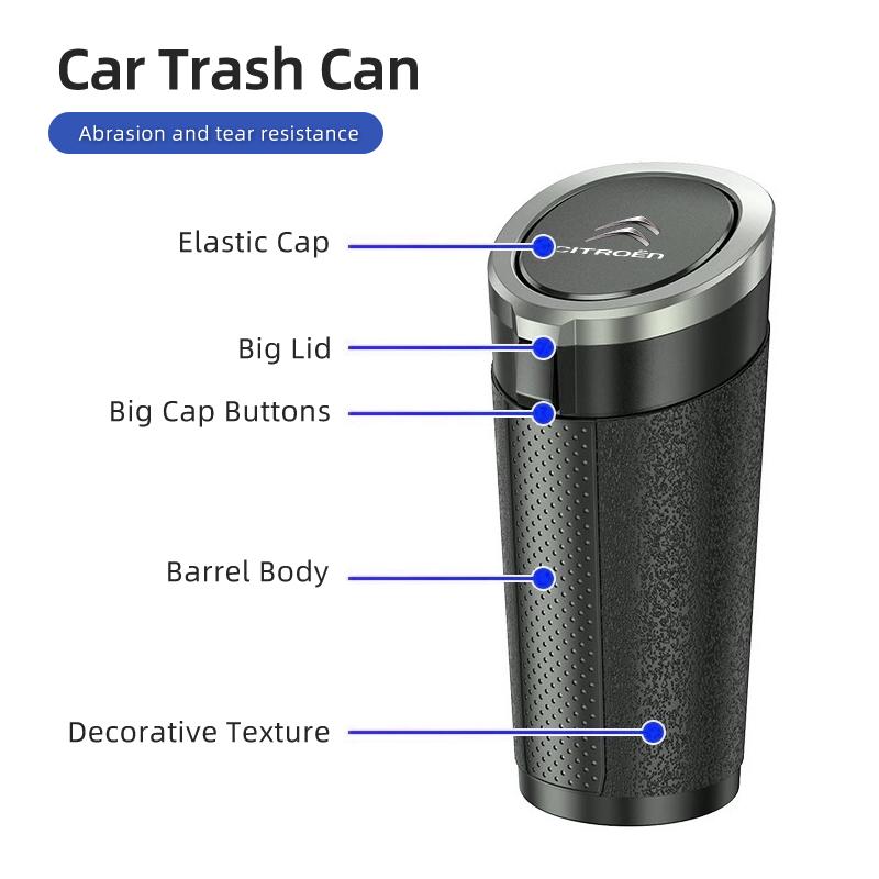 Auto-Mülleimer mit Deckel Auslaufsicher Wasserdicht Mülleimer Tragbar Für Citroen C4 Berlingo Celysee Cactus Picasso Aircross Grand