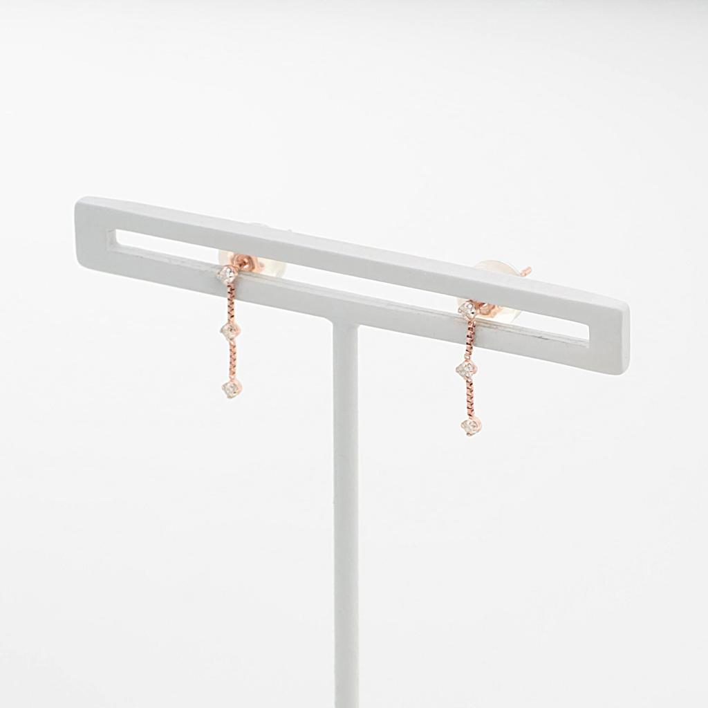 [Official] ESTELLE Women's Earrings, 10K Pink Gold with Diamonds, 0212-1229-0022-0000