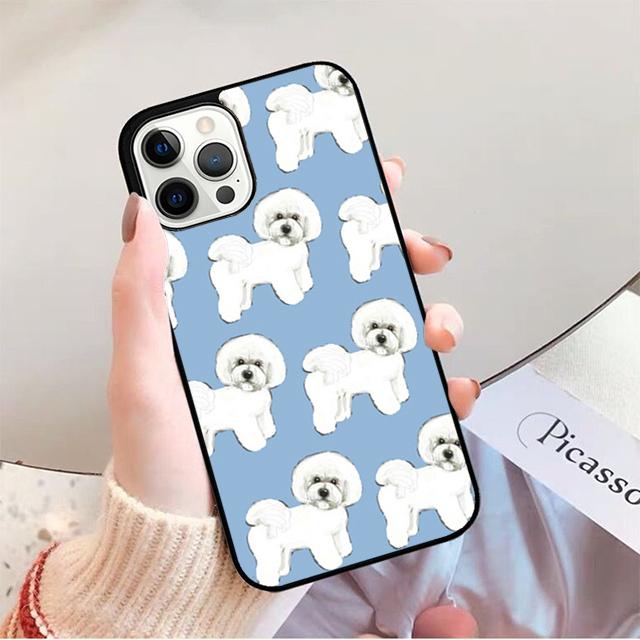 Cute Cartoon Bichon Frise Phone Case for iPhone 17 Air 16 16e 15 Plus for Apple 13 11 12 14 Pro Max Cover coque fundas