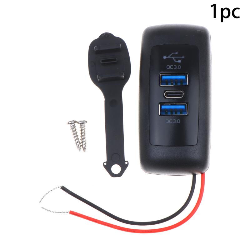 

1/2Pcs 3-Ports Car Charger Socket 12V Outlet Dual Usb Pd Qc3.0 Port Quick Charge Adapter For Truck Marine Moto Car 1PCS
