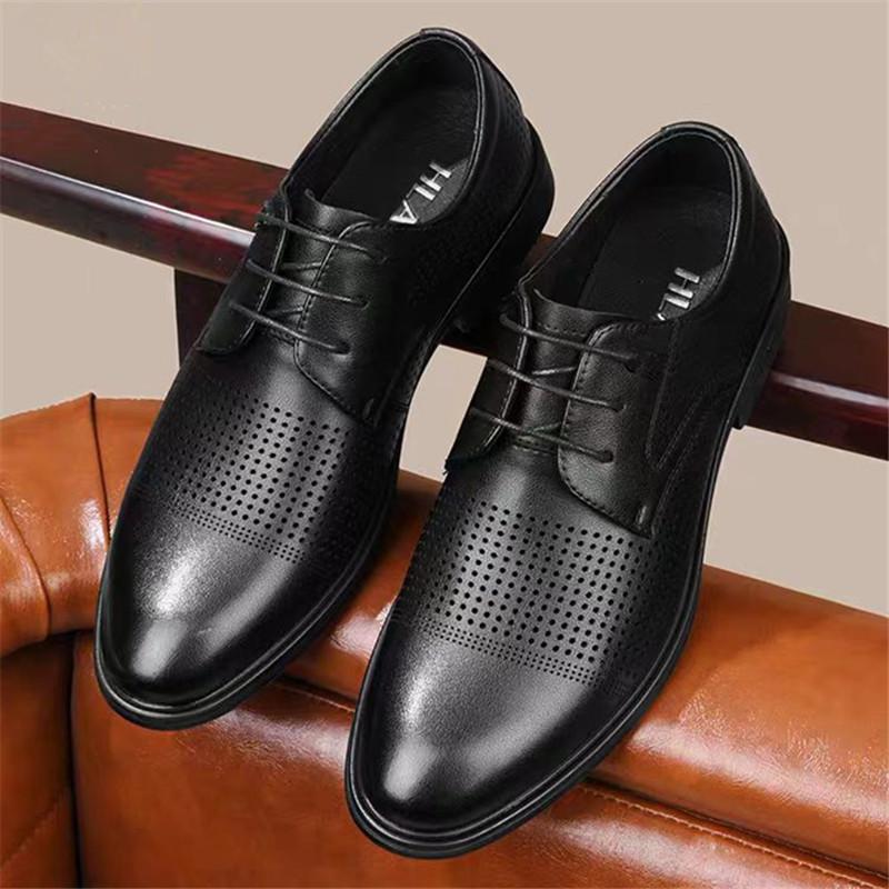 Leather Shoes Men's British Casual Business Dress Leather Shoes Men's Casual Single Shoes Large Size Shoes Suit Shoes Men's