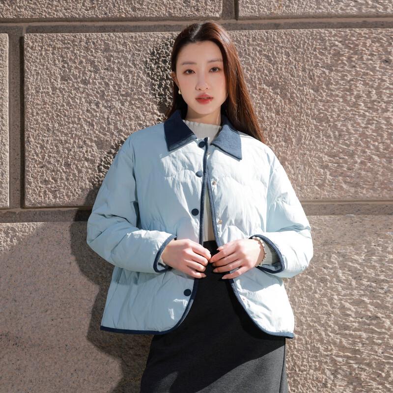 Sancai Plus Size Corduroy Lapel Down Jacket