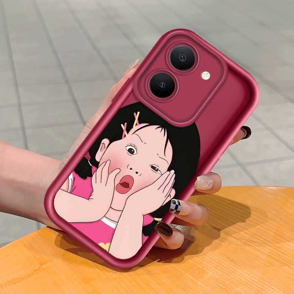 

Мягкий силиконовый квадратный чехол с рисунком лестницы для телефона, полное покрытие, противоударный защитный резиновый чехол для камеры для Vivo Vivo Y28 5G темно-красного