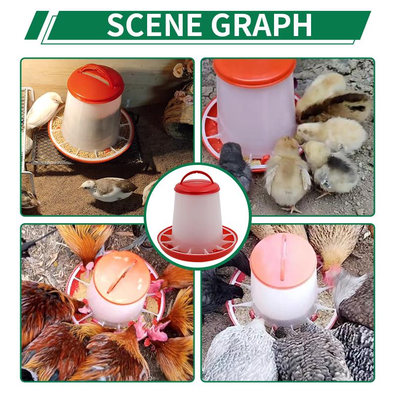 1.5/3/6/9/12kg Automatic Chicken Feeder Bucket Rooster Hen Feeding Device Farm Animal Poultry Quail Pigeon Feeding Supplies 1 Pc