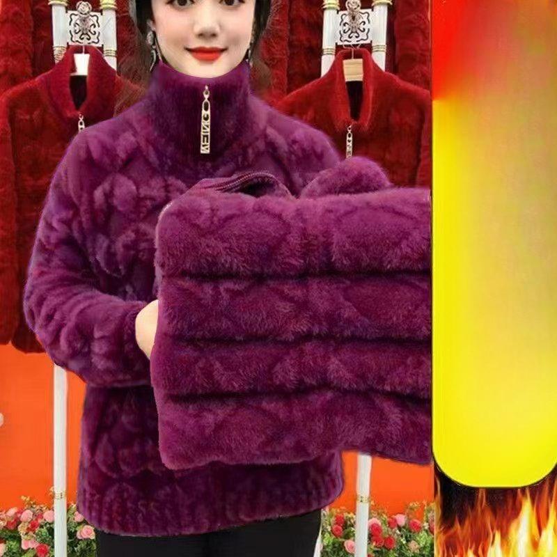 Autumn and Winter Jackets, Women's Imitation Mink Fleece Jackets, Cold-proof and Warm Outerwear