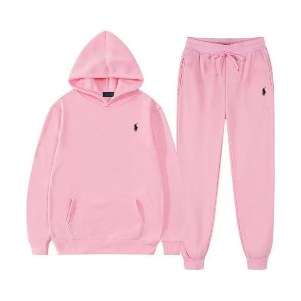 Autumn/Winter Solid Color Hooded Sweatshirt and Sport Pants Set - Unisex Casual Two-Piece