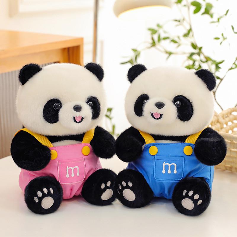 Plüschtier Panda mit Zeichentrickdesign für Kinder, Reiseandenken und tröstendes Geschenk