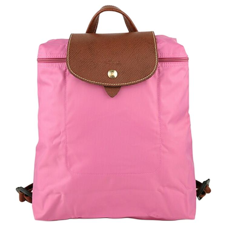 Longchamp Le Pliage Classic Nylon Leather Backpack Women backpack Peony-Red 1699089P60 Red Peony