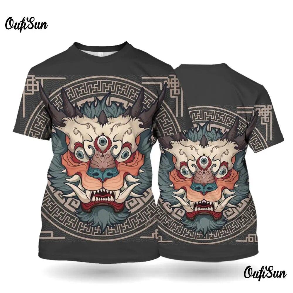 3d Animal Print Men's T Shirt Summer Short Sleeve Round Neck Pullover Street Fashion Tees Oversized Clothing Male T-Shirts