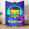 Customiz Name Personality Geometry Dash  Blanket Soft &Warm Sofa Office Bed Travel Lunch Break Blanket, Gift Suitable All Seasons