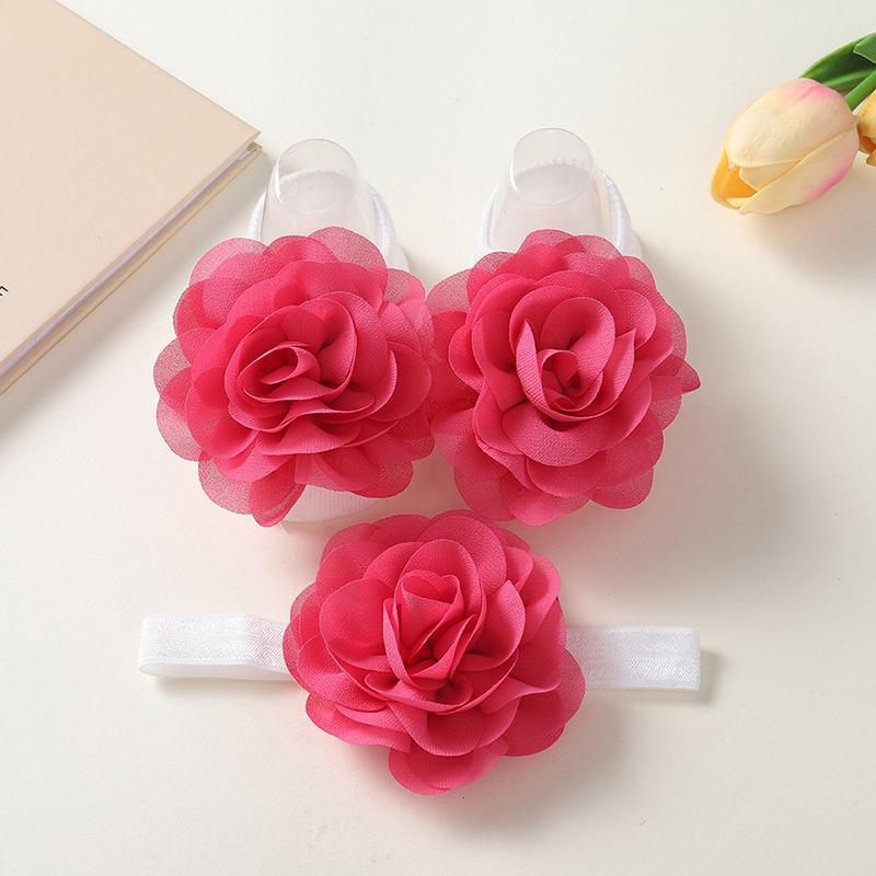 Spring Baby Sweet Girls Princess Headbands Socks Set Lace Flower Newborn Headbands Elastic Socking Hair Bands Hair Accessories