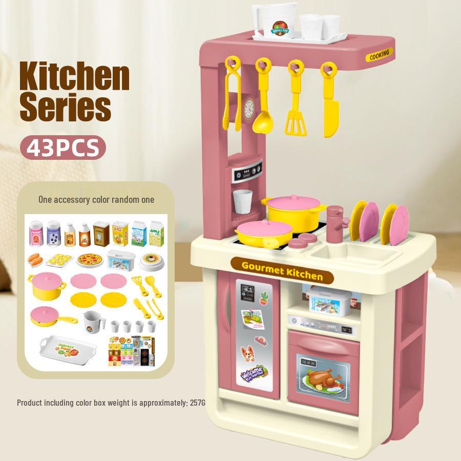 Kids' Cross-Border Kitchen Playset: Mini Cooking & Dining Simulation Toys for Boys and Girls