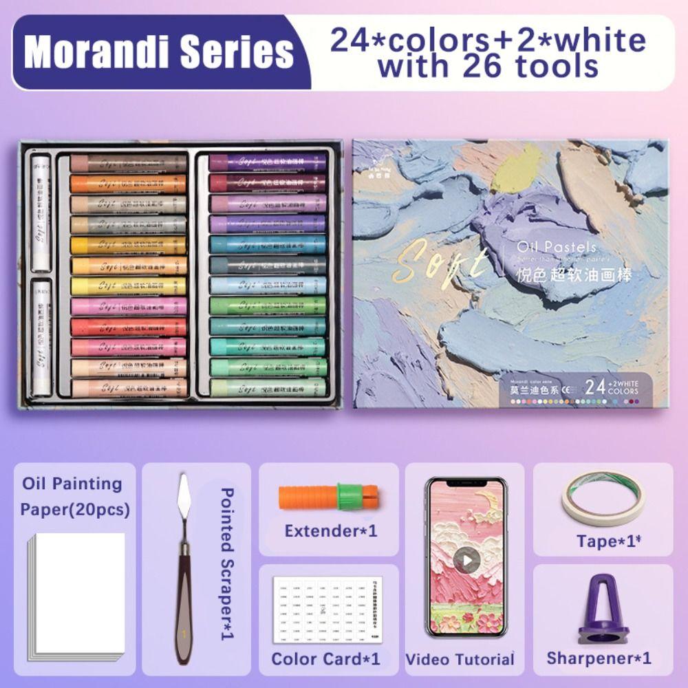 24/36/48 Colors Macaron Ultra Soft Crayon Morandi Painting Tools Versatile Oil Painting Stick