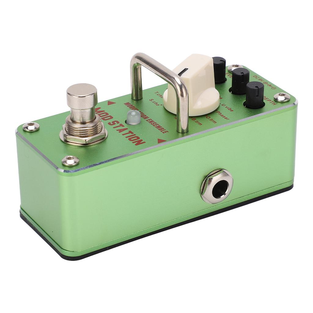 Gitarreneffektpedal MOD STATION 11 Effekte Modulation Ensemble mit Metallgehäuse Grün