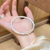 Ethnic Style Openable Sterling Silver 999.9 Cherry Blossom Gourd Bracelet for Women