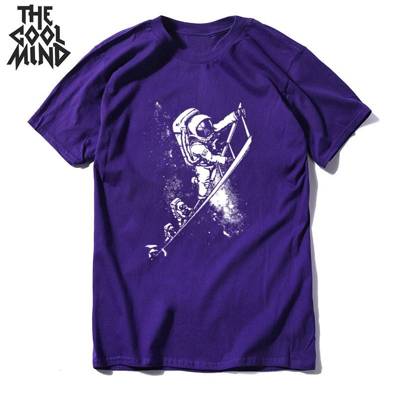 COOLMIND 100% Cotton Short Sleeve Summer Space Moon Men T Shirt Casual Summer Loost Men Tshirt Cool t-shirt Male Mens Tee Shirt