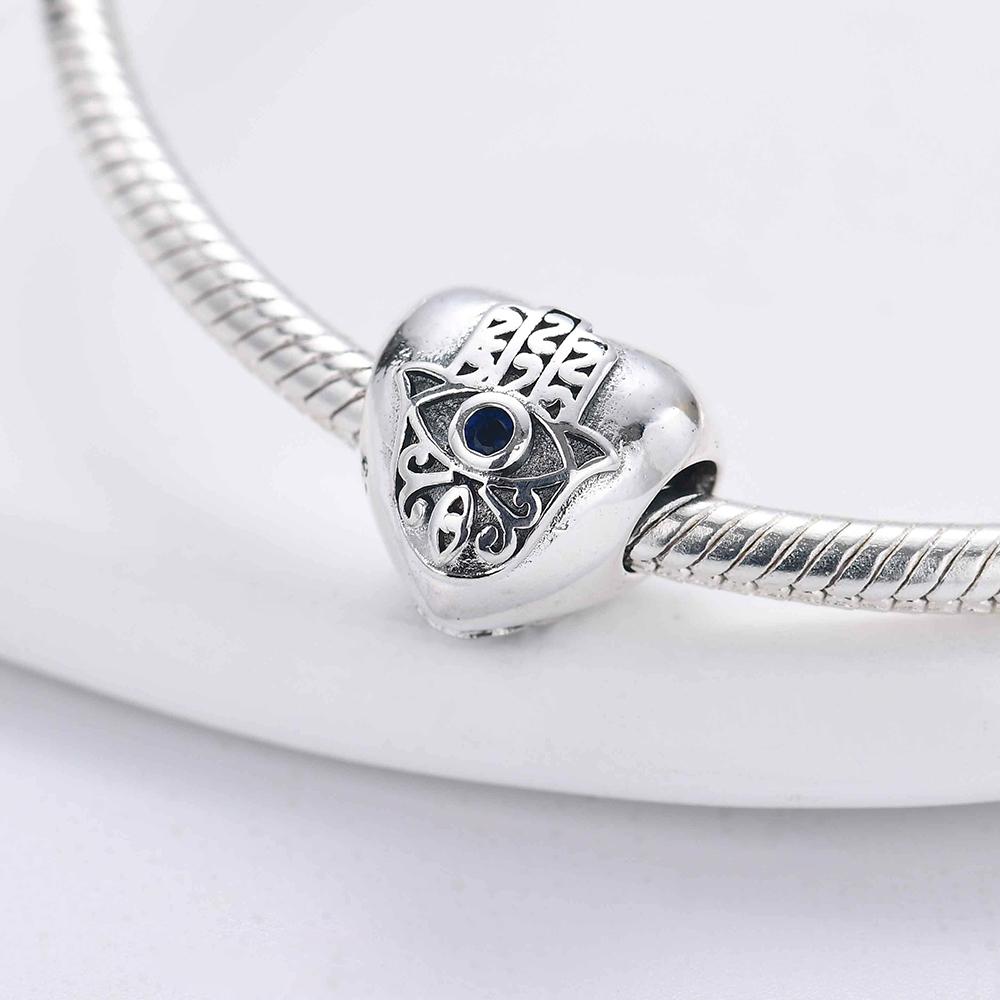 Brandneuer Kupfer Griechisches Auge Teufelsauge Anhänger Mit Holzkohleperlen Passend Für Original Armband DIY Damenschmuck