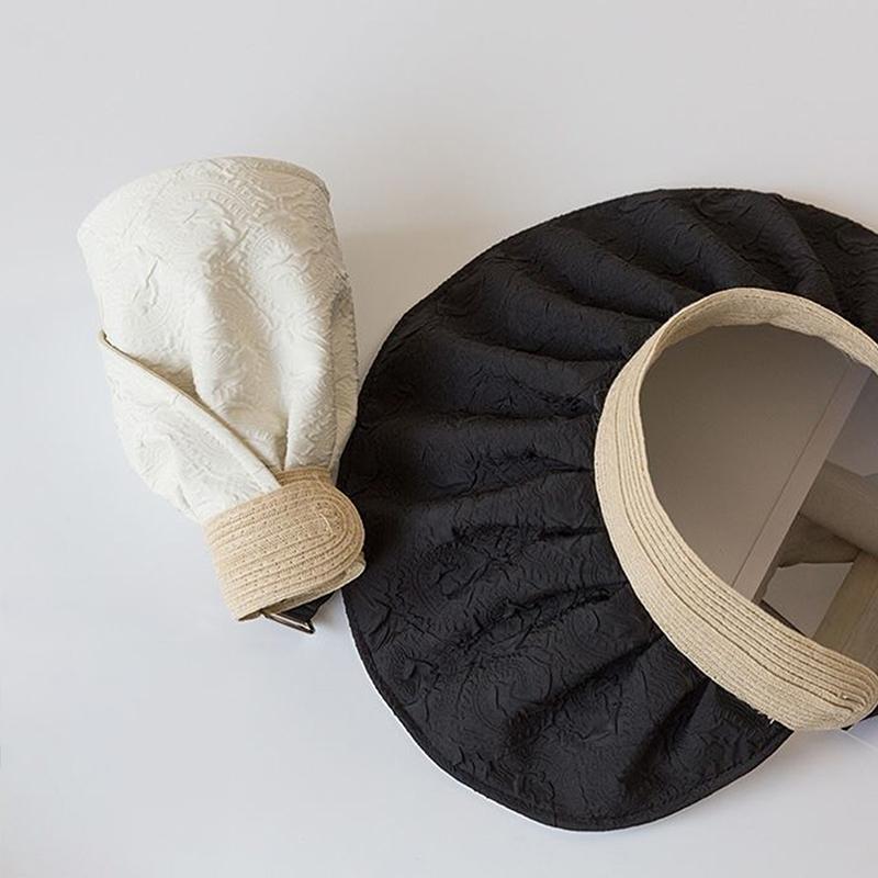 Summer Travel Sunshade Sunblock Hat Large Eaves Anti-Uv Temperament All Empty Top Hat Tidal Sun Hat Children'S Straw Hat