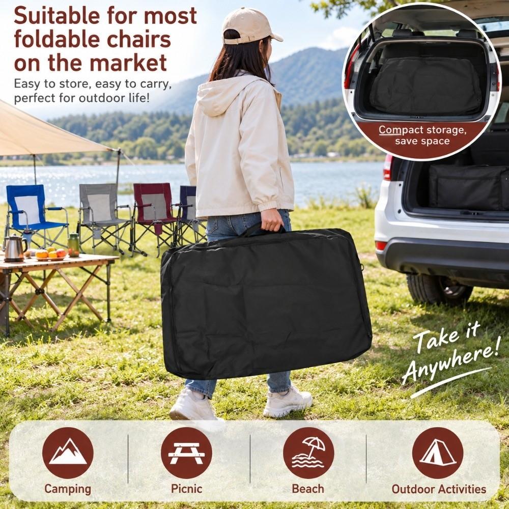 Zippered Pocket Camping Chair Storage Bag Pratical Travel Case Folding Seat Carry Cover  Hiking