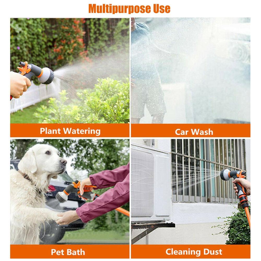 8 Spray Patterns Garden Water Hose Nozzle Water Hose Nozzle Sprayer  Green Plant Irrigation