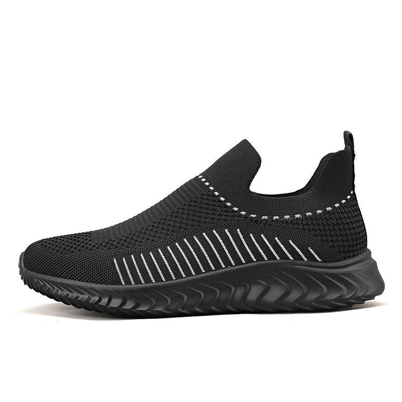 New mesh shoes fly-woven breathable sneakers, lazy shoes, shoes large size casual shoes