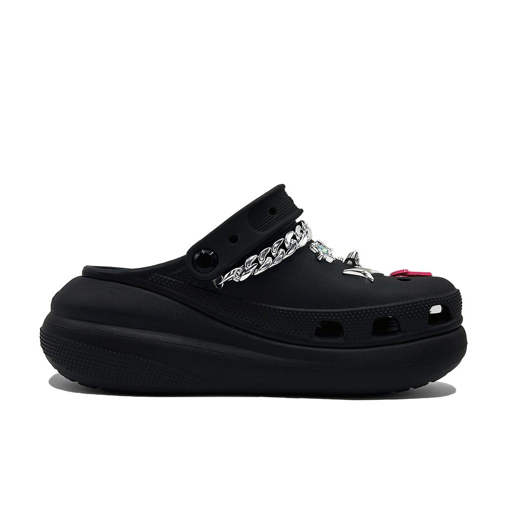 Crocs Classic Quiet Clog Plaid Bow EVA Jinling Chaochuang Dark Colour Versatile Fashion Trend Hole Shoes Unisex Same Black