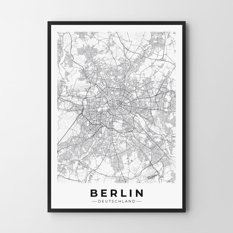 Plakat mapa plan miasta Berlin