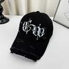 American Street Gothic Embroidered Cotton Baseball Cap With Adjustable Fit For Casual Wear