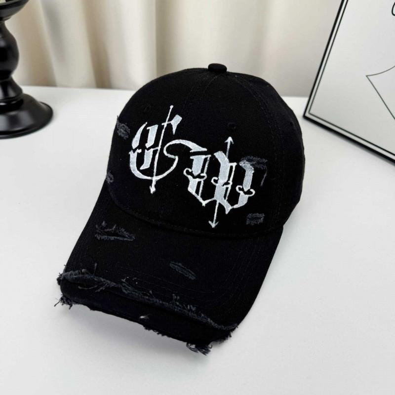 American Street Gothic Embroidered Cotton Baseball Cap With Adjustable Fit For Casual Wear