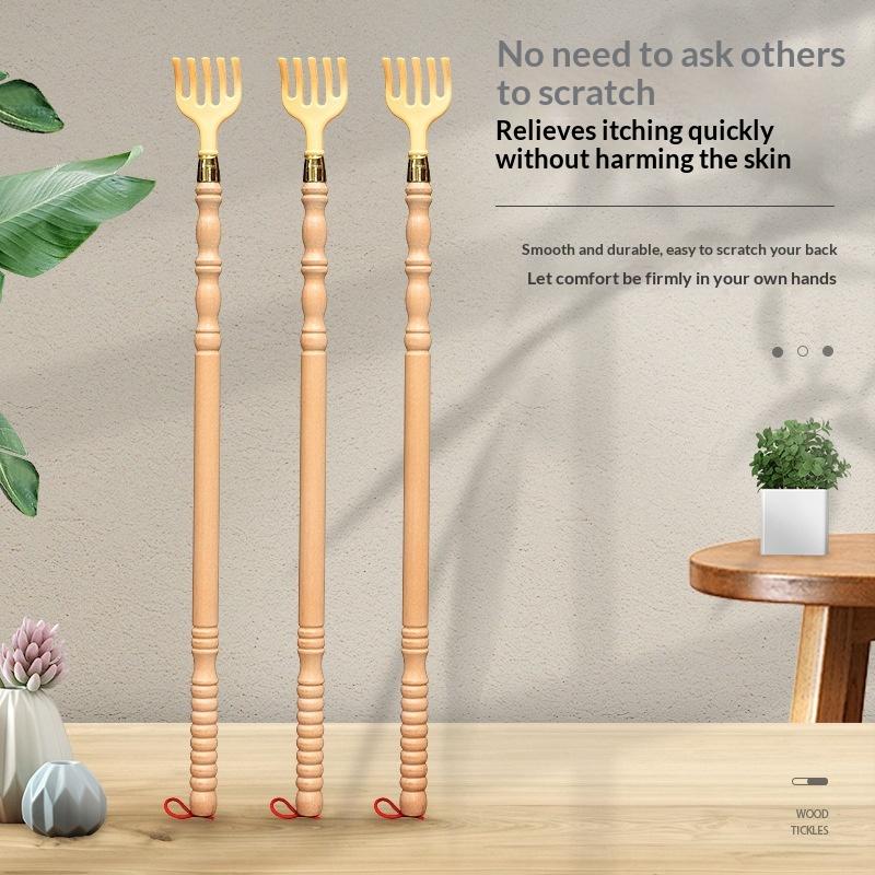 Long Handle Wooden Back Scratcher Massager Back Rake Household Wooden Body Massage Health Products
