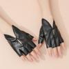 PU Leather Half Finger Gloves Button Hole Leather Gloves Stylish Women Leather Gloves  Performance