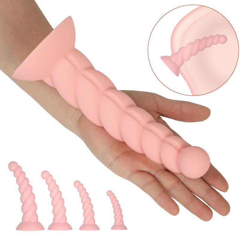 Fried Dough Texture Big Penis Anus Buttock Plug and Suction Cup Prostate Massager Vaginal Masturbation Supplies Anal Sex Toys