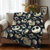 Night Snow Texture Cartoon Anime Print Flannel Blanket Soft Warm Throw for Kids Bedroom Sofa Christmas Office Car