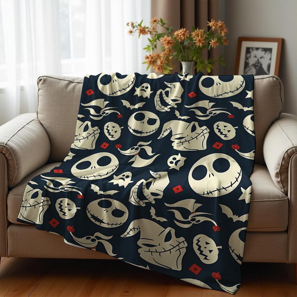 Night Snow Texture Cartoon Anime Print Flannel Blanket Soft Warm Throw for Kids Bedroom Sofa Christmas Office Car