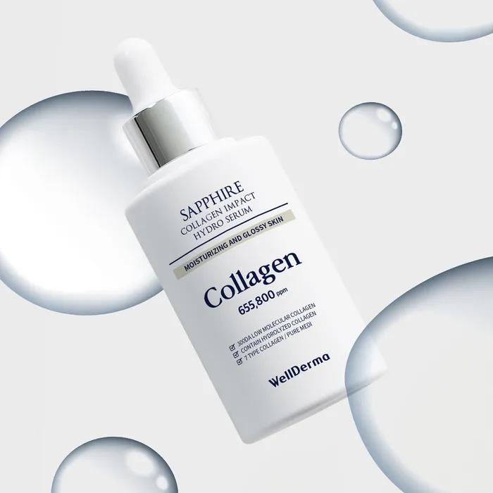 Pore/Skin Elasticity with 7 Types of Collagen _ Wellderm Sapphire Collagen Impact Hydro Serum 50ml