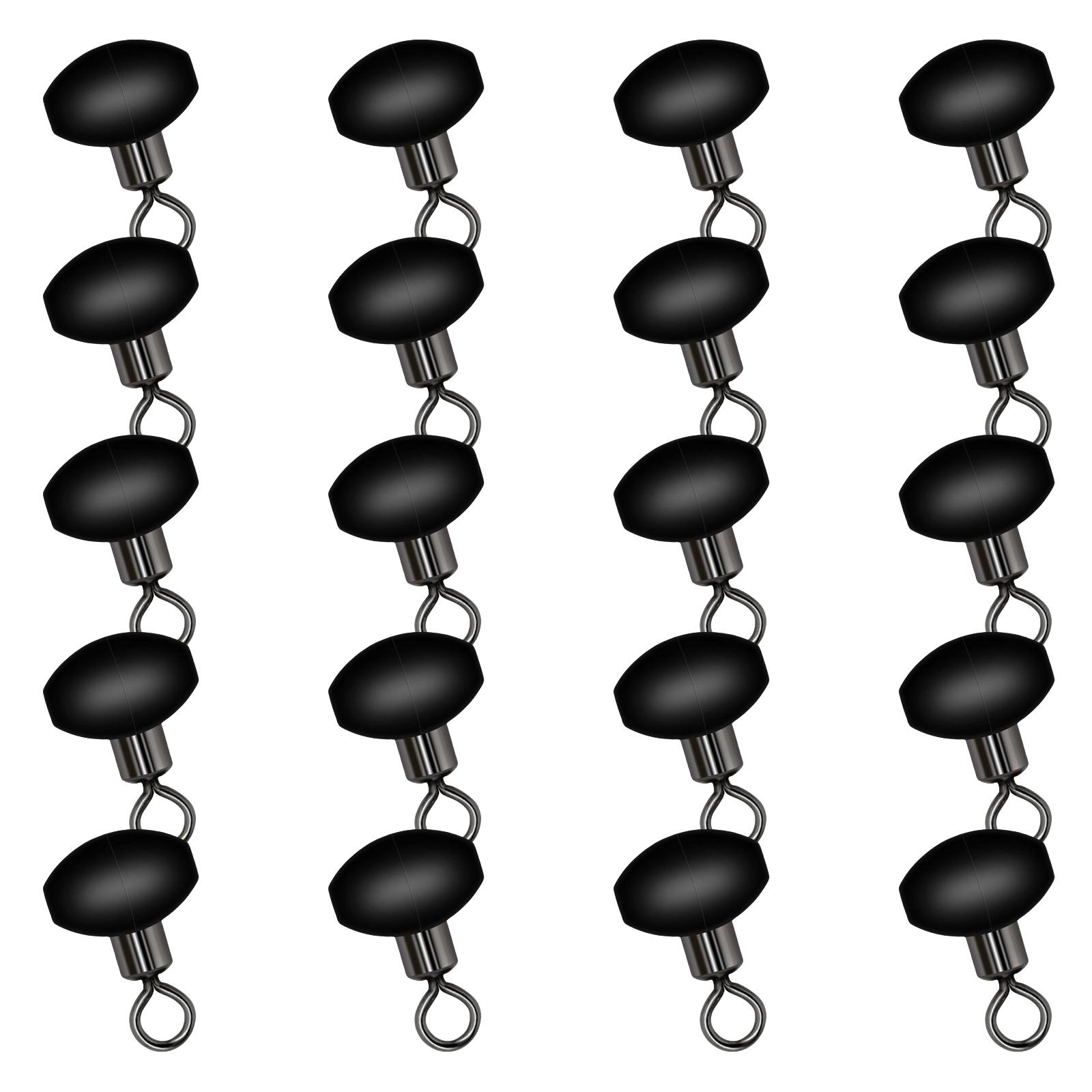 20 шт. Вертлюжки с перекрестной линией, бусина, Т-образный рыболовный вертлюг-коннектор, светящиеся аксессуары для морской рыбалки чёрный