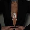 Bra Harness Crystal Chest Bracket Chain Rave Queen Crown Charm Rhinestone Necklace Women Jewelry