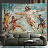 Jesus Plays Football Digital Printing Polyester Wall Hanging Tapestry Decorative Living Room Bedrooms Office Background Gift