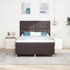 Box Spring Bed with Mattress Dark Brown 140 x 190 cm Fabric