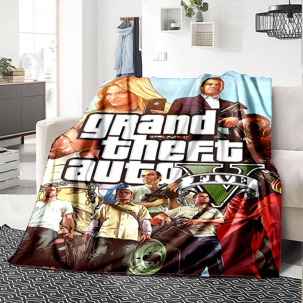 1pc GTA Blanket, Gift, for Men and Women, Soft Blanket, Good for Sofa Bed Couch Travel, Lightweight Flannel Blanket