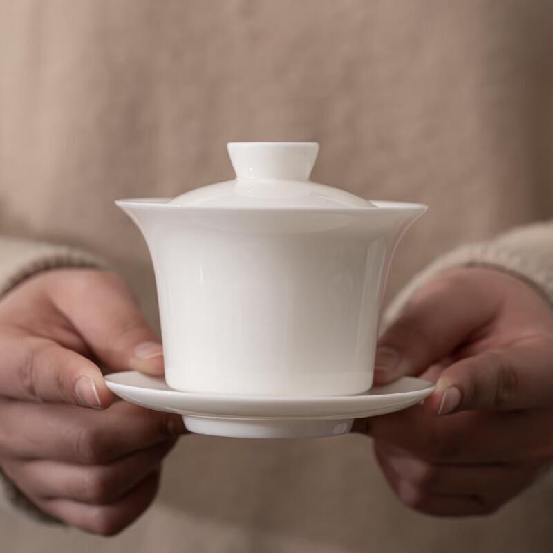 Yunyi Mutton-Fat Jade Porcelain Gaiwan Tea Set